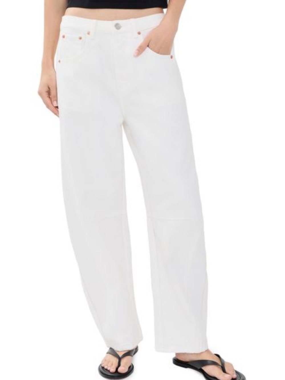 PARKE white horseshoe barrel jeans